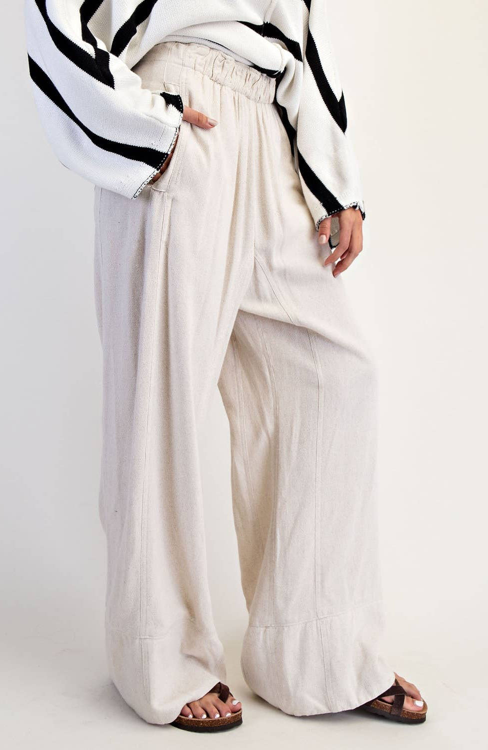Linen Blend Athleisure Trousers
