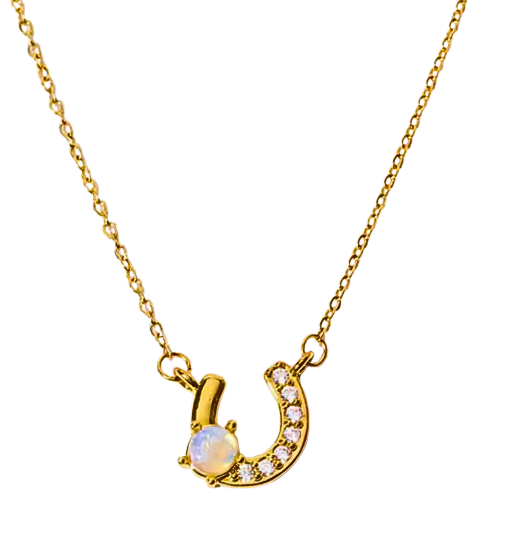 Opalite Lucky Horse Shoe Necklace The Perfect Western Gift