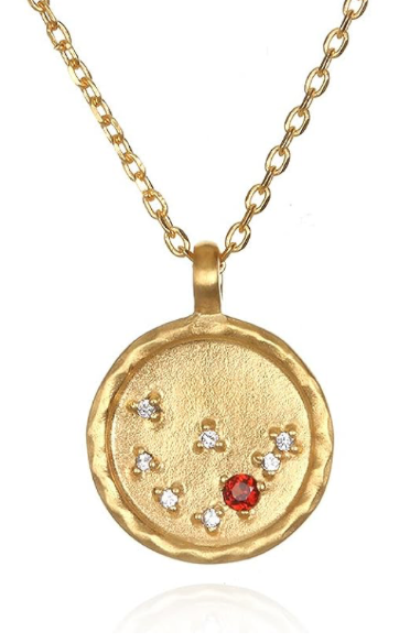 Celestial Zodiac Coin and CZ Necklaces - 14K gold - Birthday Gift