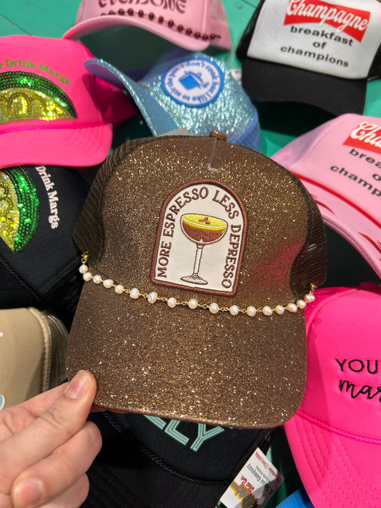 Cultured Pearl Trucker Hat Chain