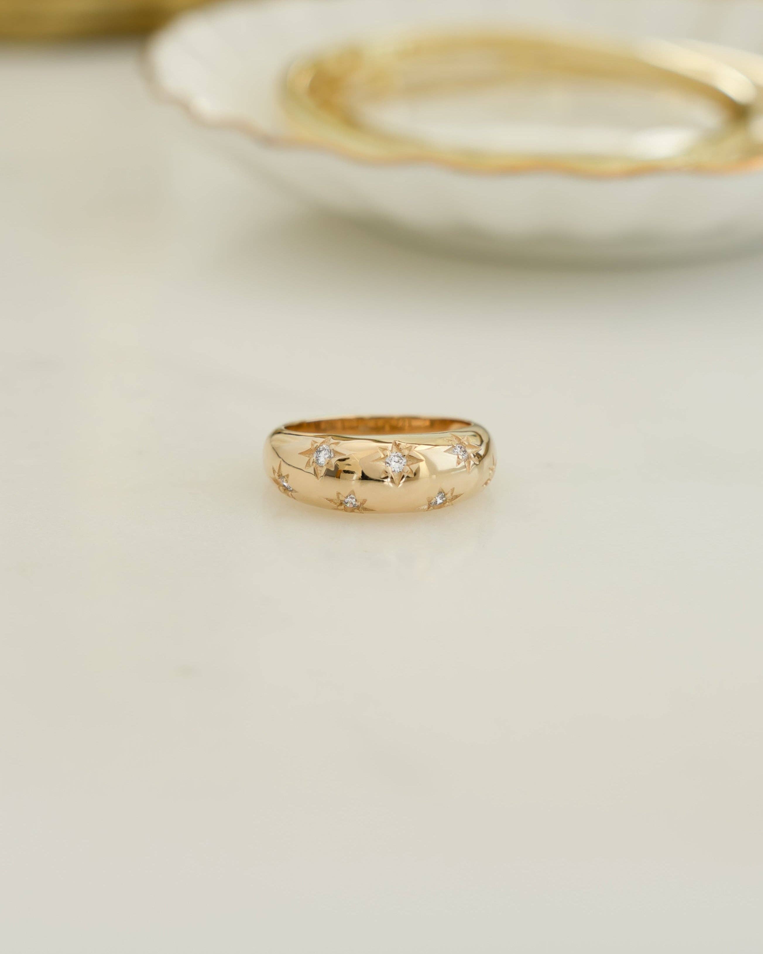 Crystal Stars Dome Gold Ring – SAUVAGE ZSA®