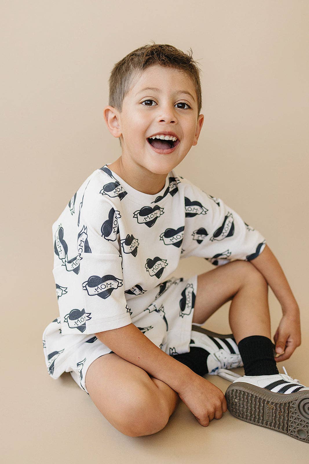 Kids Cotton Shorts Set | Mom tattoo