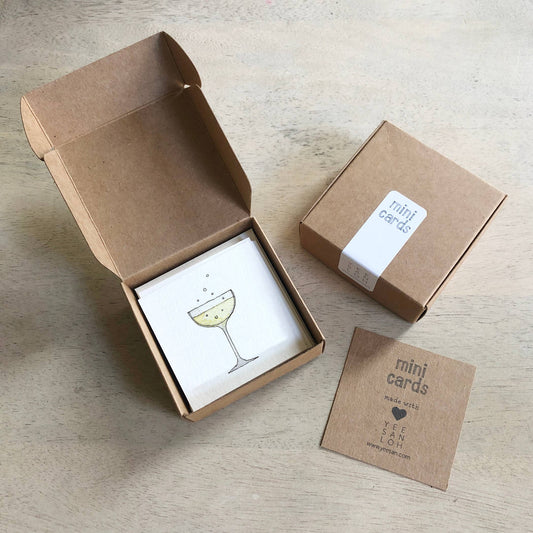 Mini Cards Set with Champagne Glasses