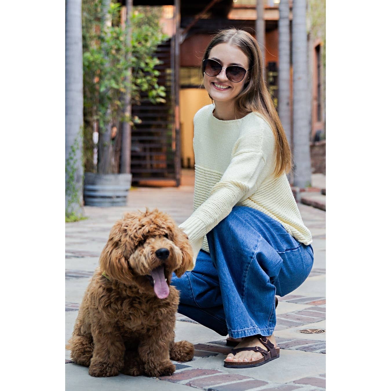Textured Boat Neck Cotton Sweater