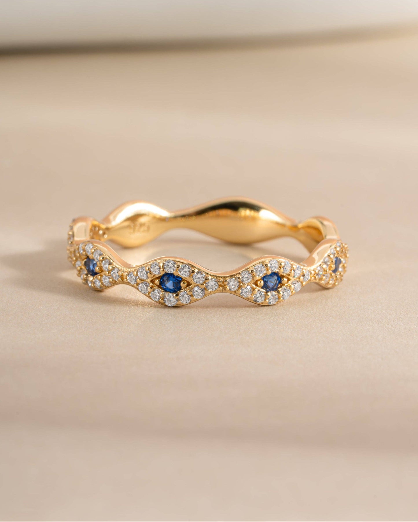 White Gold Evil Eye Ring