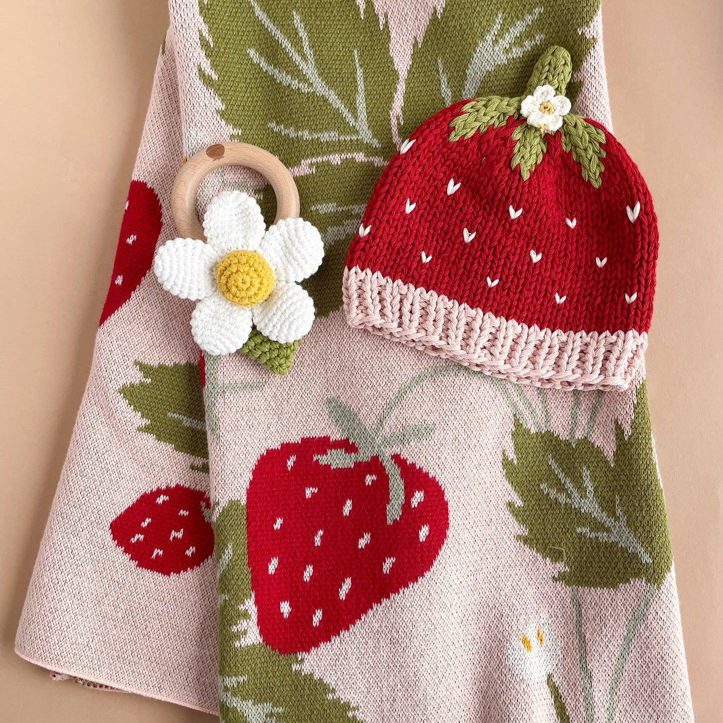 Blanket Strawberry Bunny Organic Baby Decor Christmas Gift