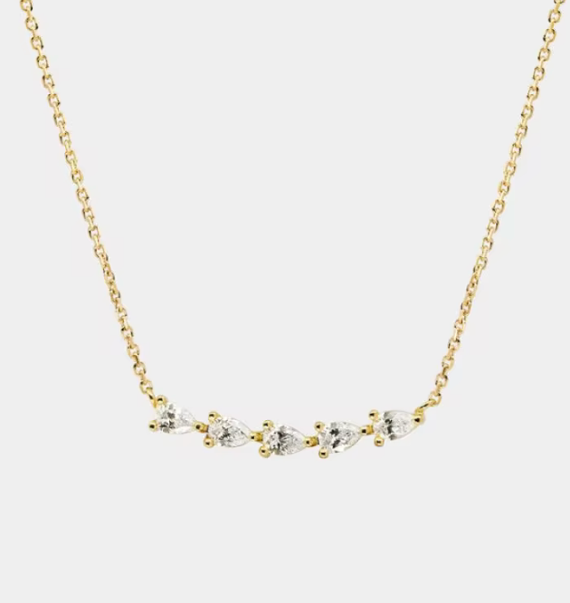Solitaire Collection- Steel 14K gold - Layering Necklace 