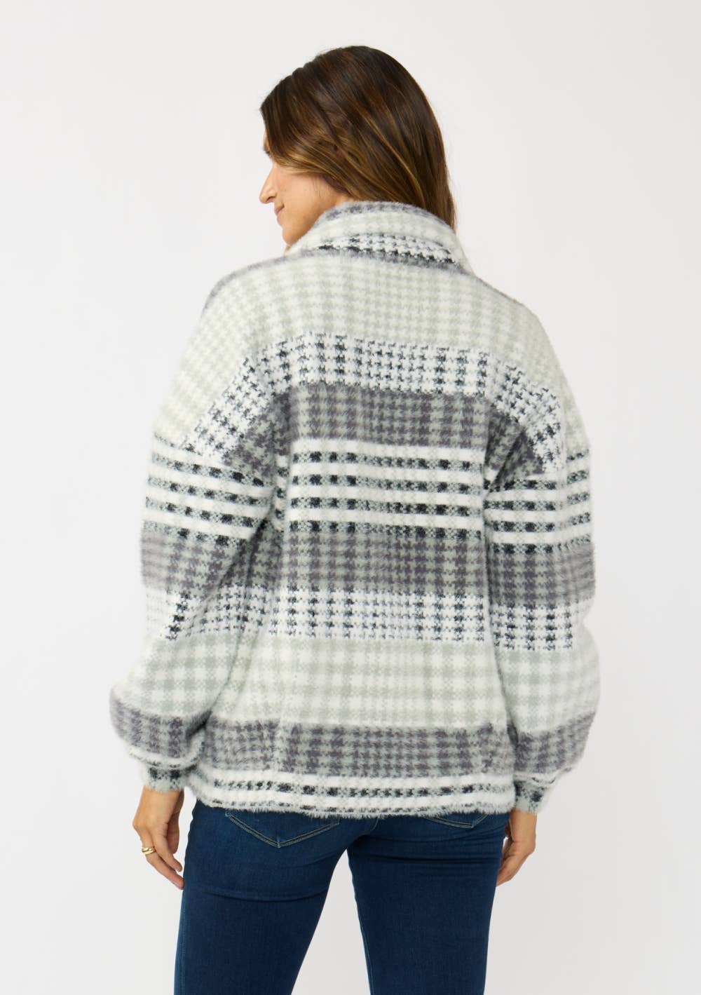 Plaid Bomber Coatigan
