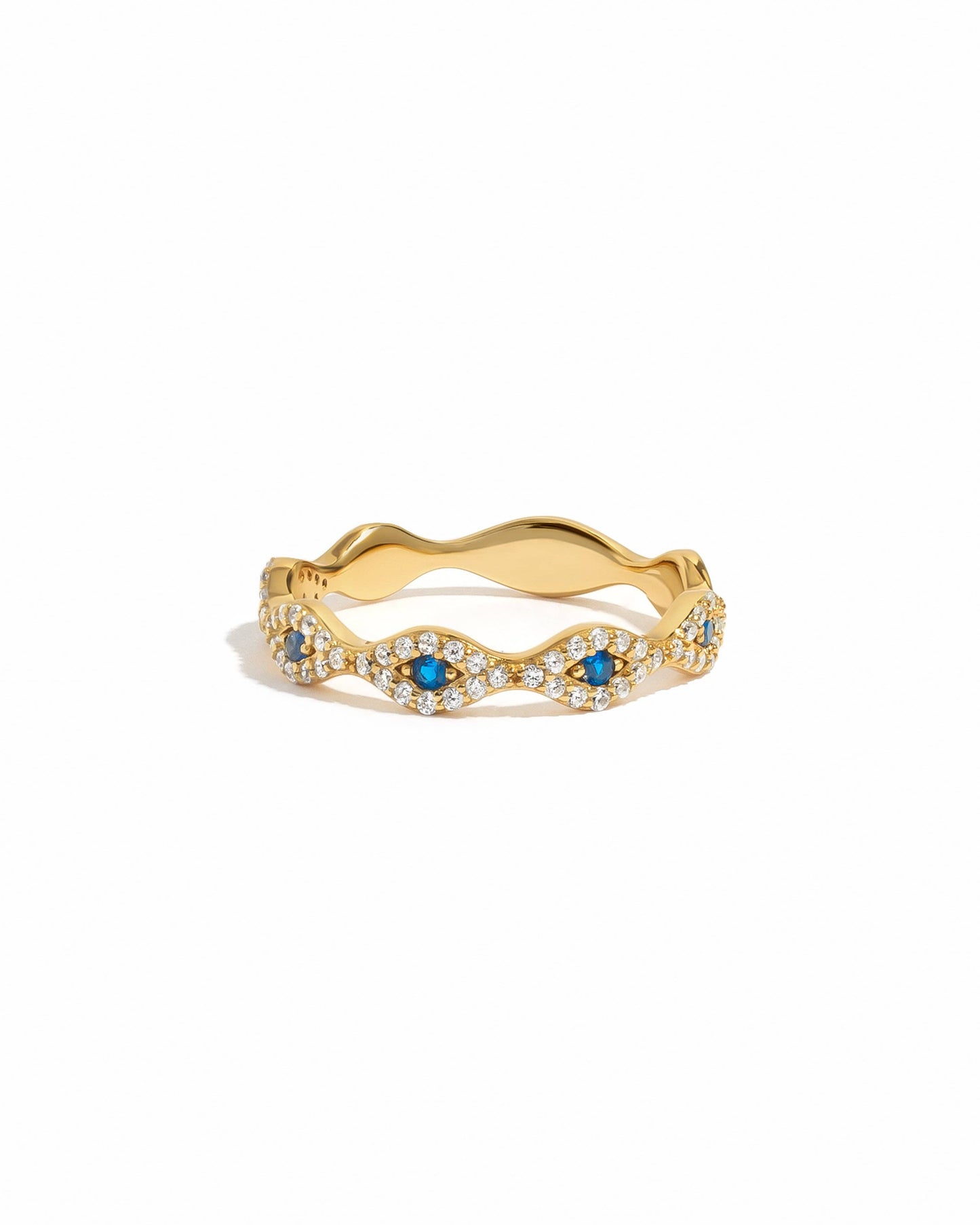 White Gold Evil Eye Ring