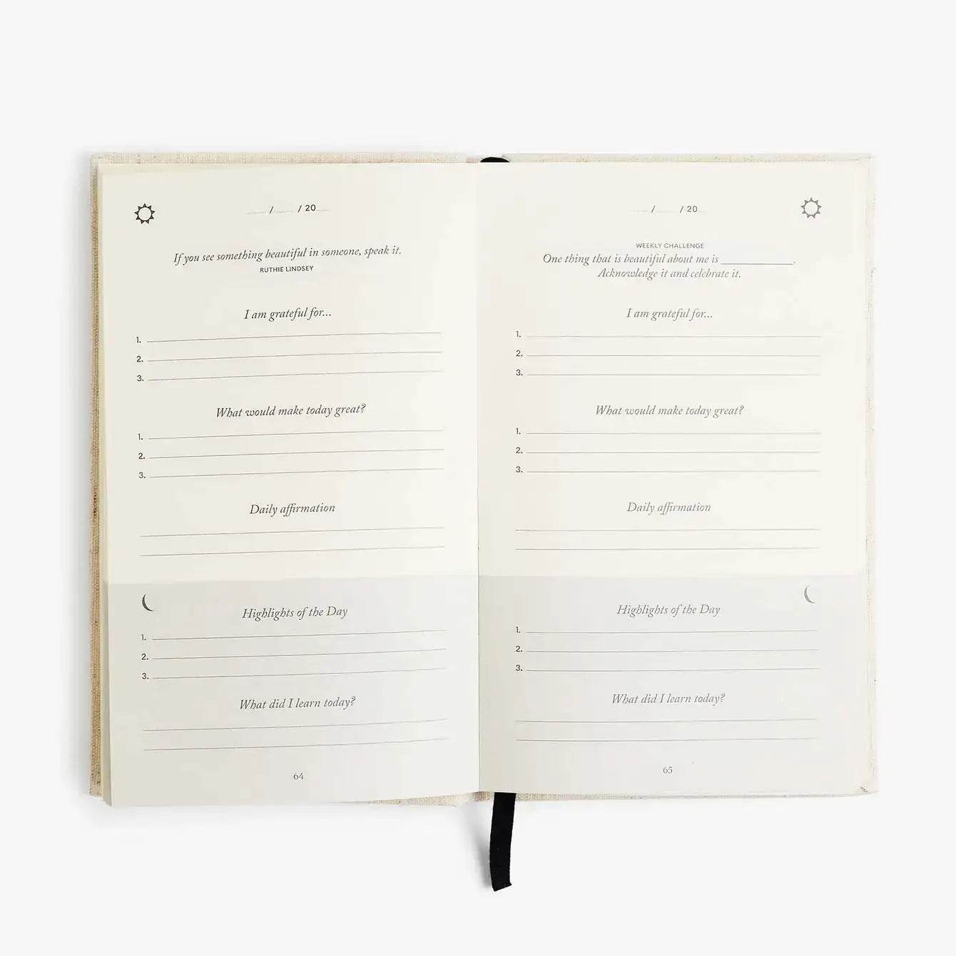 The Five Minute Journal Linen - Daily Guided Gratitude - SAUVAGE ZSA™