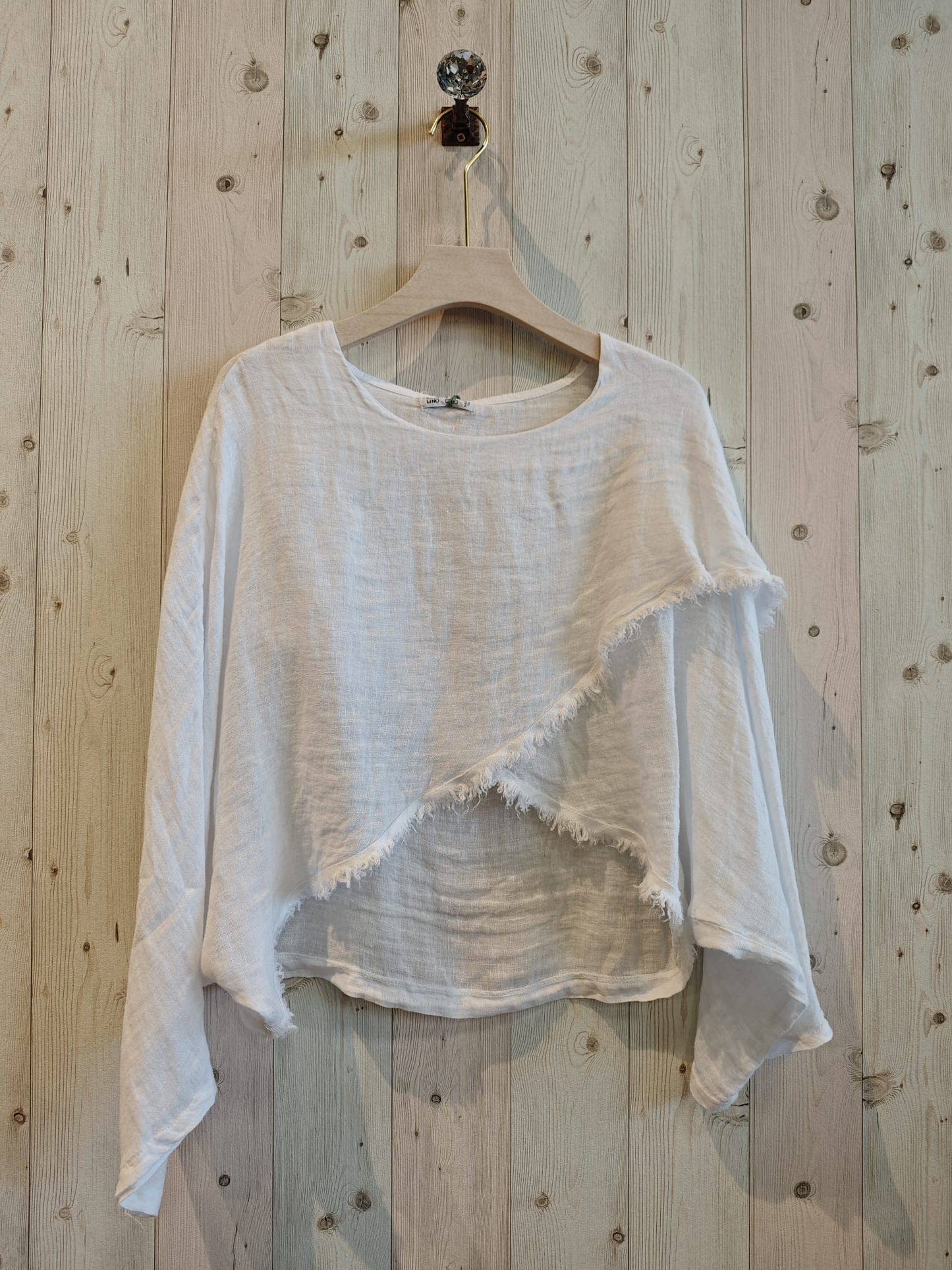 Bohemian Earth Toned Italian Linen Blouse