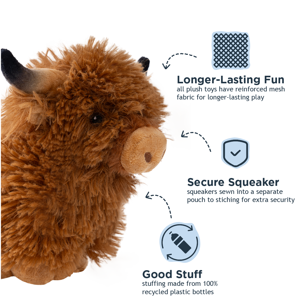 Highland Cow Squeaker Dog Toy