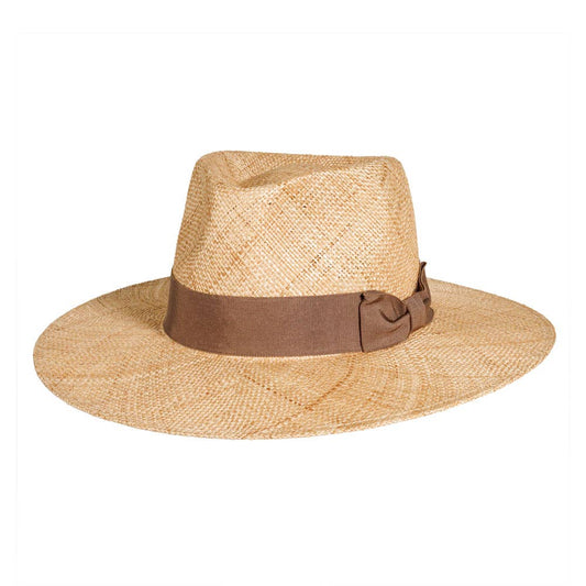 Woven Safari Straw Teardrop Fedora Hat - Style Sorento