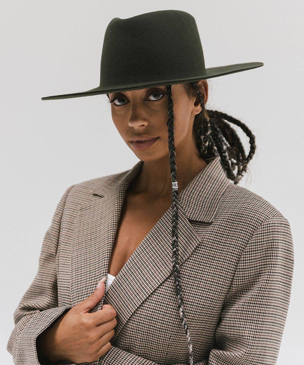 Wide Brim Triangle Crown Felt Hat