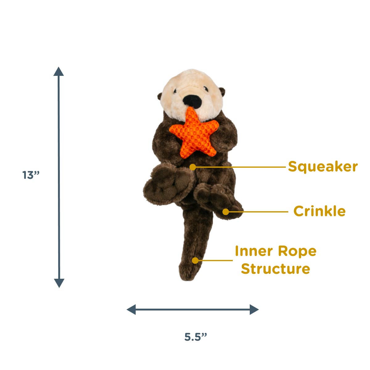 Otter Rope Body Large Dog Toy