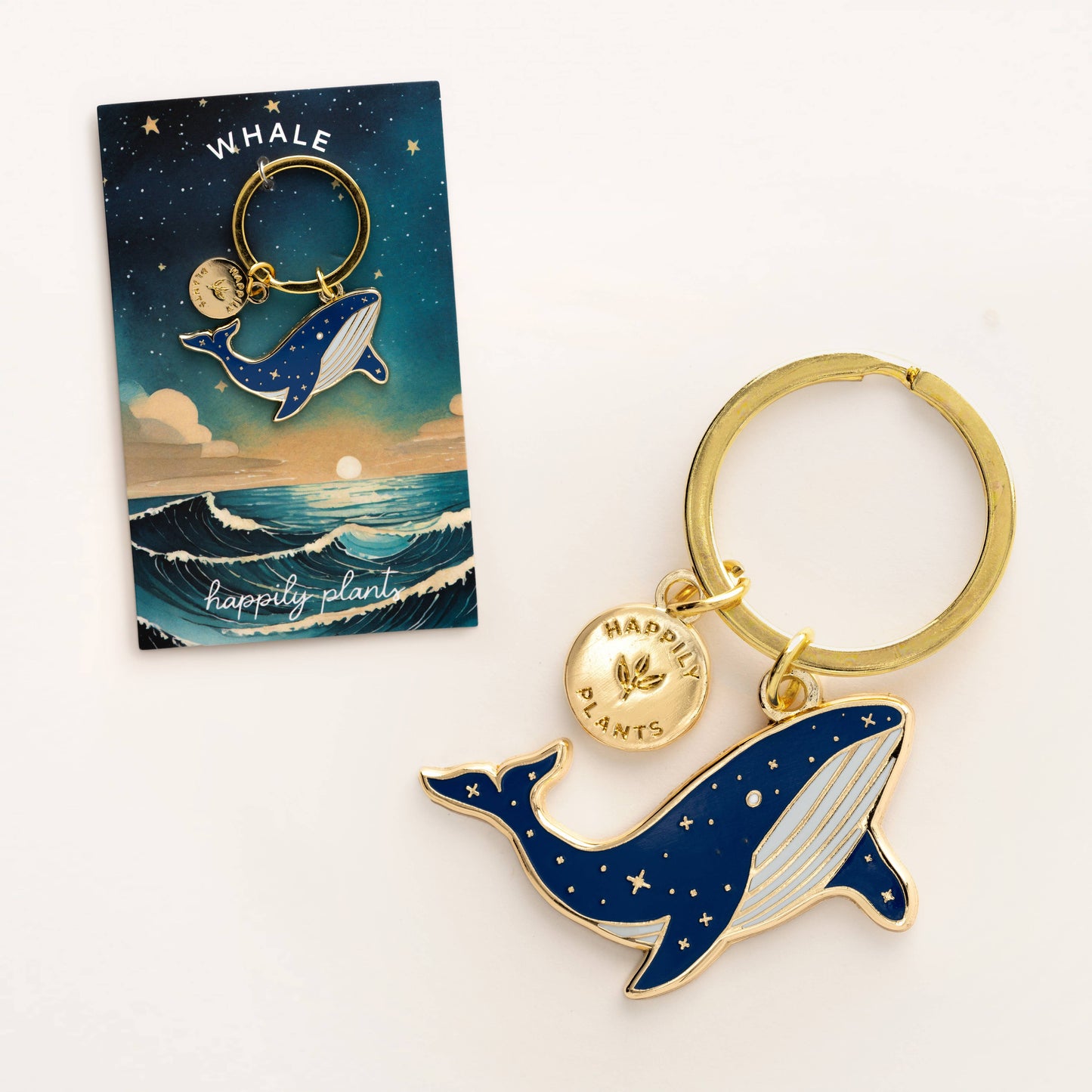 Whale Keychain & Bag Charm - Beach & Ocean Lover Gift