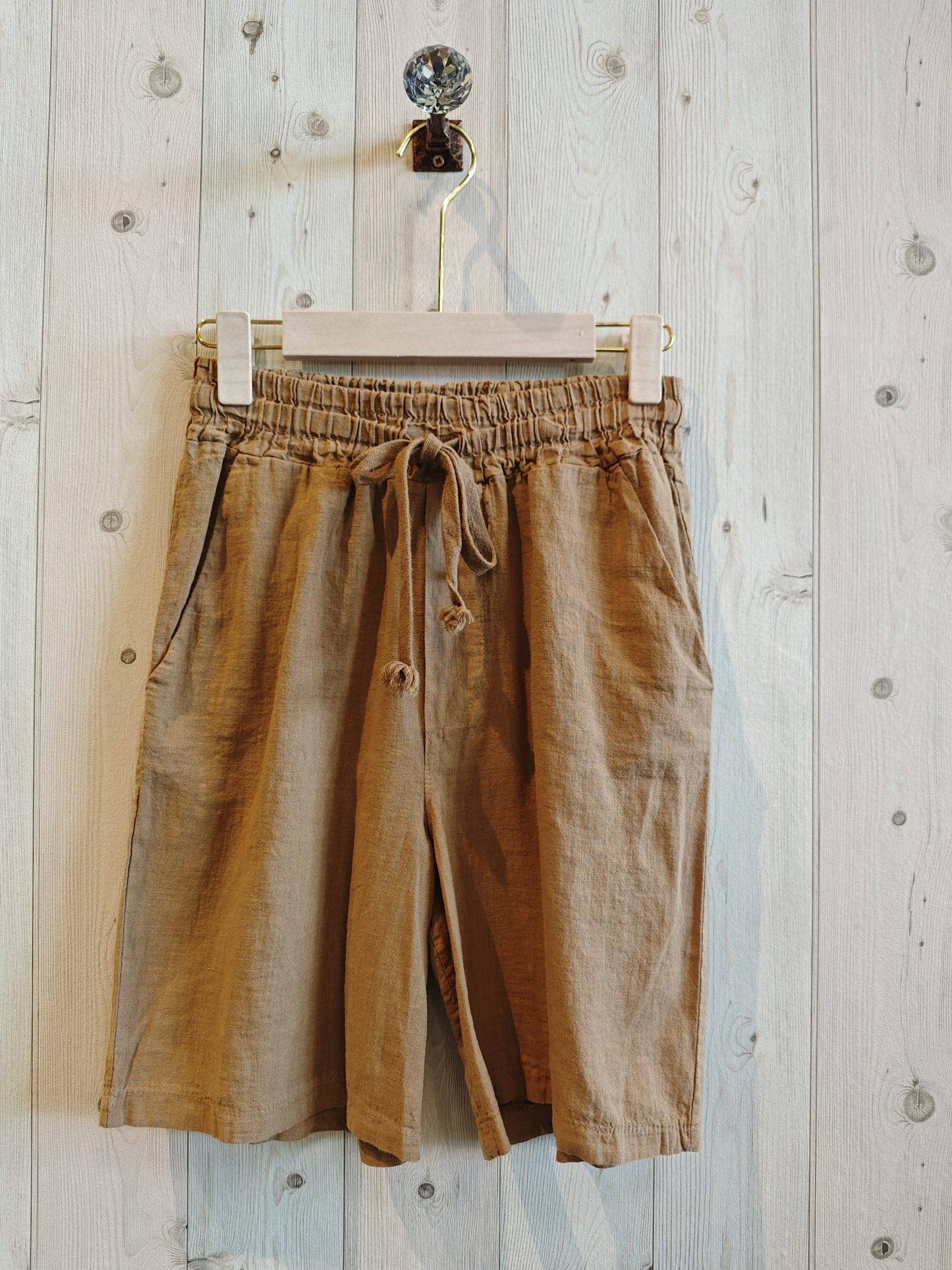 Italian Linen Drawstring Bermuda Shorts
