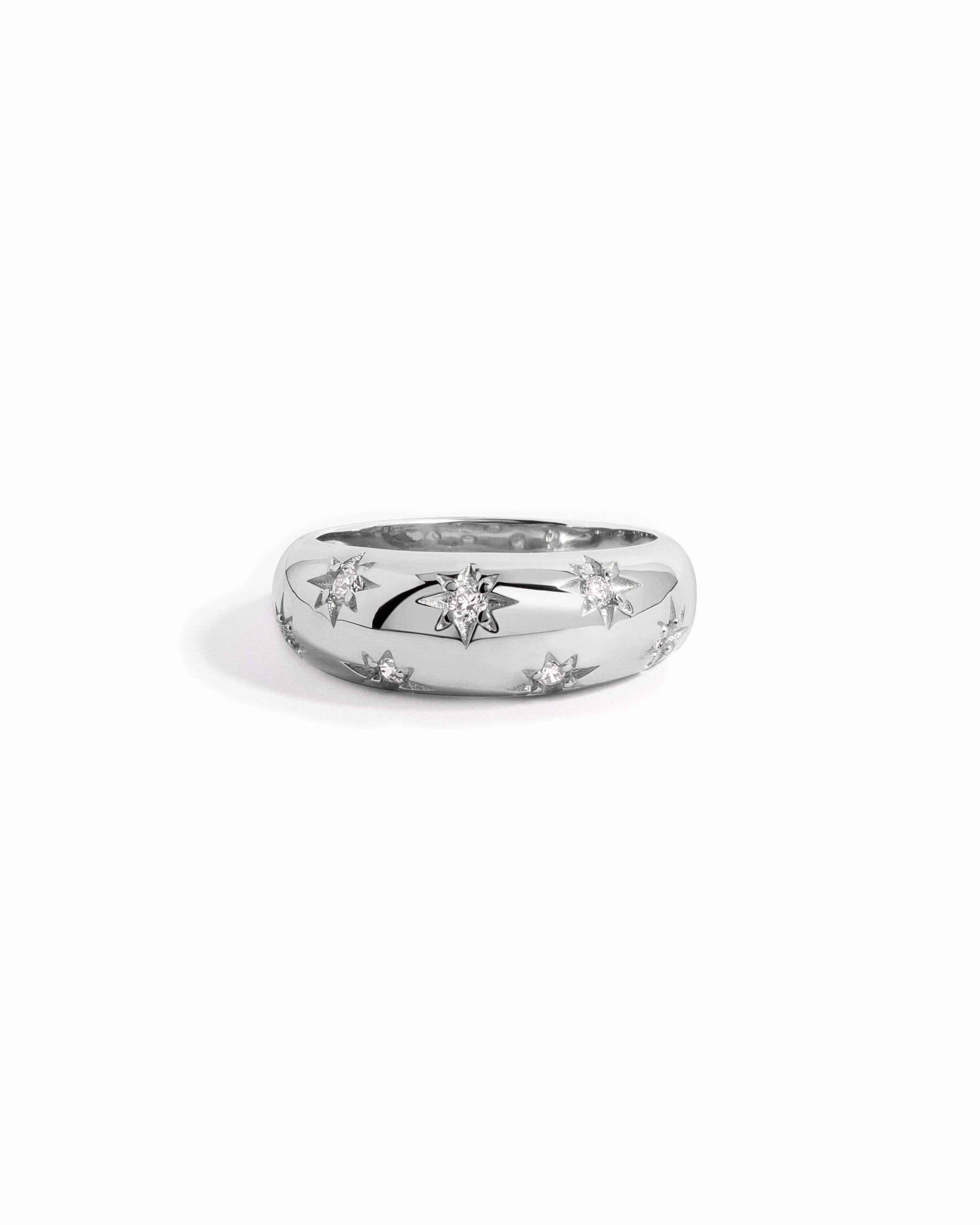 アクセサリー vintage gold&silver dome ring K10 925 Crystal Stars Dome Gold Ring – SAUVAGE ZSA®